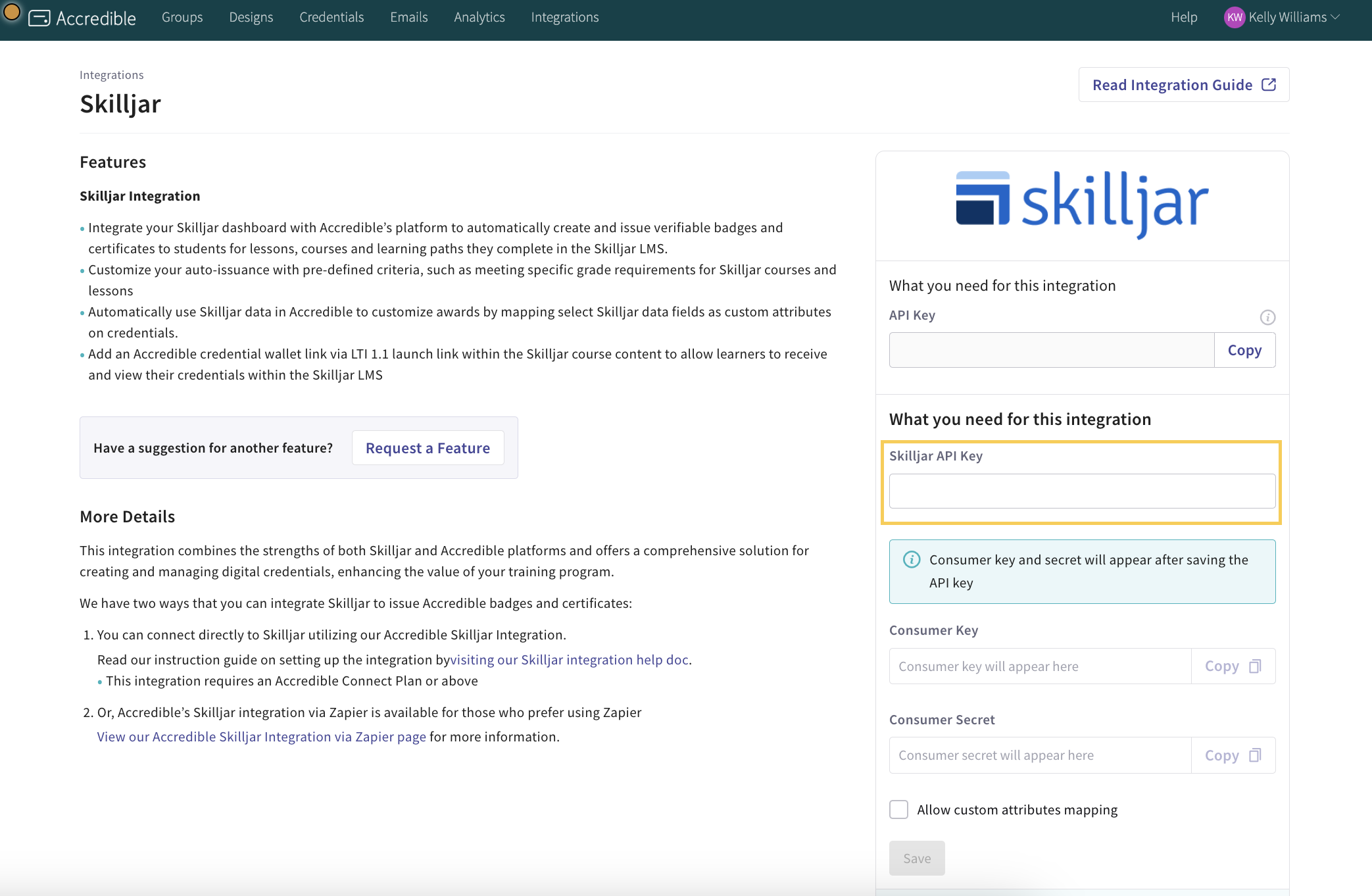 How Do I Set Up the Skilljar Integration with Accredible?